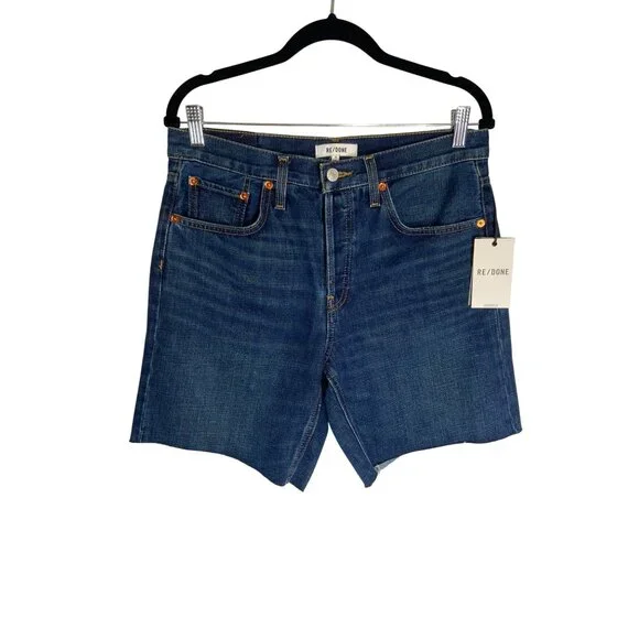 NWT Re/done Boyfriend Cutoff High Rise Dark Wash Shorts-sz26 Jean Shorts